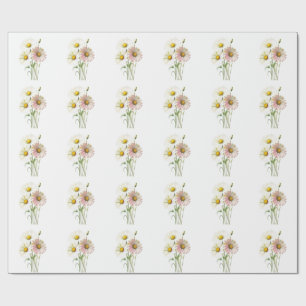 Papel De Presente Daisy Watercolor Flower Modern Professional
