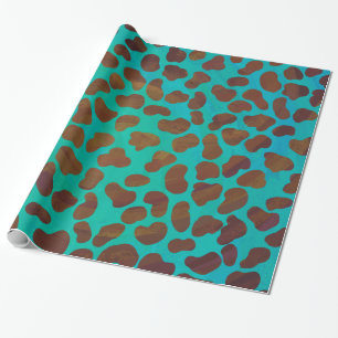 Papel De Presente Dalmaciano Brown e Teal Impressão