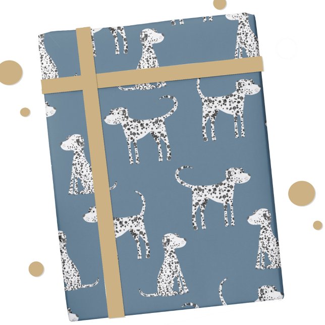 Papel De Presente Dalmaciano Teal Green (Fun Dalmatian Dog gift wrap paper roll)