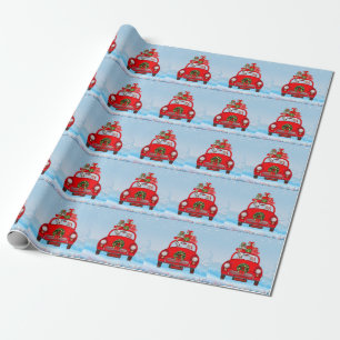 Papel De Presente Dalmatian Dog In Car With Santa Claus