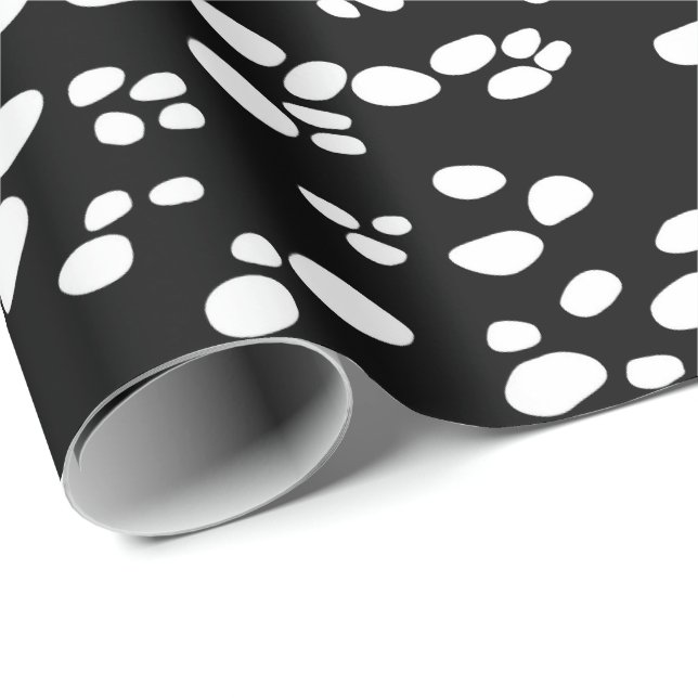 Papel De Presente Dalmatian | traseiro & branco (Ponta do rolo)