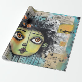 Papel De Presente Dama da Arte 29 Encantadora e angustiado