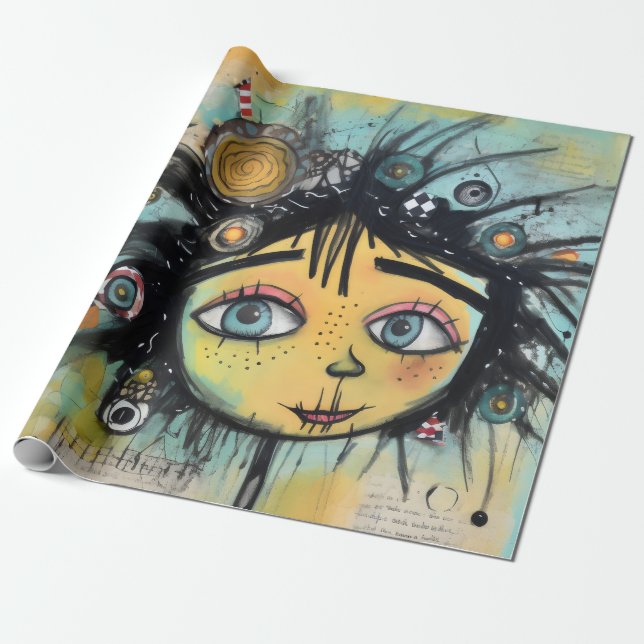 Papel De Presente Dama de Arte 28 Encantadora e aflita (Desenrolado)
