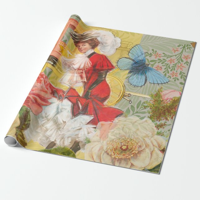 Papel De Presente Dama Vitoriana Mulher Elegante Rica Ilustração Ver (Desenrolado)