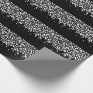 Papel De Presente Damasco preto e branco com Aplausos Crowd