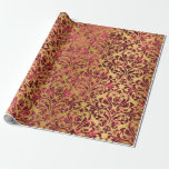 Papel De Presente Damask Royal Burgundy Red Maroon Dourado Honey<br><div class="desc">Chic Floral Royal Wrapping Paper Pode ser uma bela decoração para muitos eventos como casamento,  aniversário,  aniversário,  graduação,  nova casa,  corporação,  chás de panela etc florenceK design</div>
