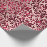 Papel De Presente Damask Royal Burgundy Red Maroon Rosa Rosa Rosa<br><div class="desc">Chic Floral Royal Wrapping Paper Pode ser uma bela decoração para muitos eventos como casamento,  aniversário,  aniversário,  graduação,  nova casa,  corporação,  chás de panela etc florenceK design</div>