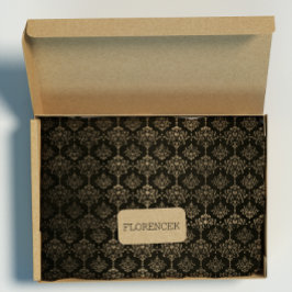 Papel De Presente Damask Royal Chic Ouro Velvet Black Dourado