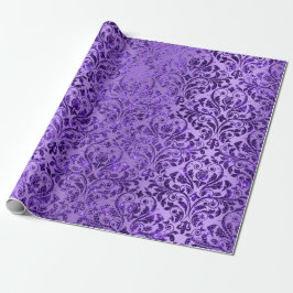 Papel De Presente Damask Royal Purple Ametist Violet Plum