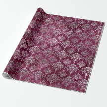 Damask Silver Cinza Royal Burgundy Beet Sparkly