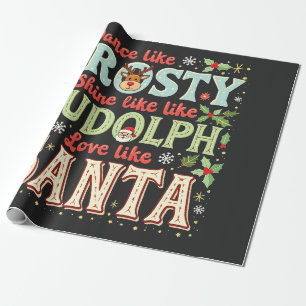 Papel De Presente Dança Como Um Brilho Sorridente Como Rudolph Love