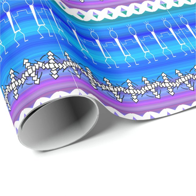 Papel De Presente Dança de linha azul em todas as ocasiões (Ponta do rolo)