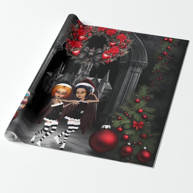 Papel De Presente Dançando para o natal. (Desenrolado)