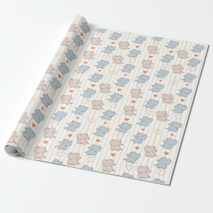 Papel De Presente Dançando Pequenos Elefantes Bebês