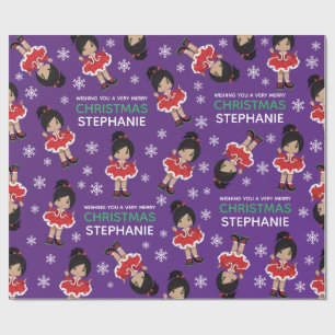 Papel De Presente Dançarina de Natal Multicultural