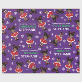 Papel De Presente Dançarina de Natal Negra