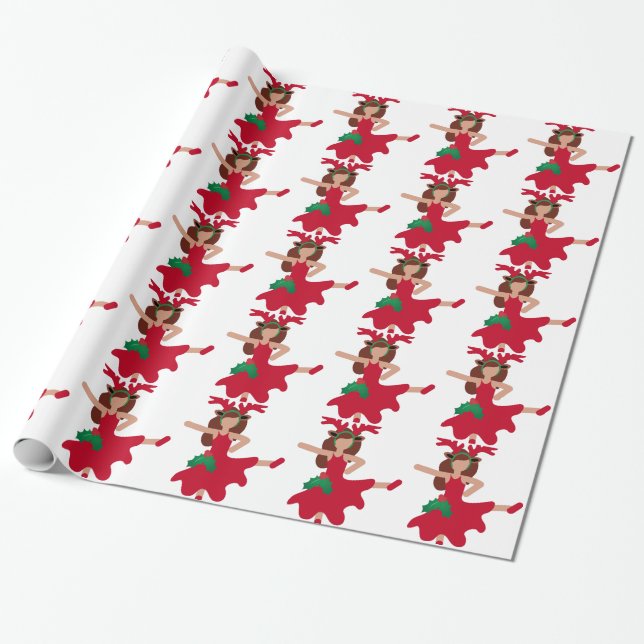 Papel De Presente dançarina do xmas flamenco emoji (Desenrolado)