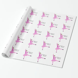 Papel De Presente Dançarina Escocesa das Terras Altas Rosa
