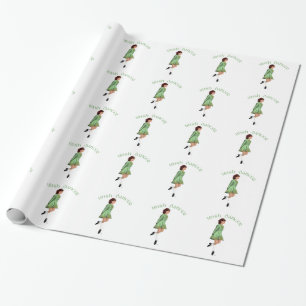 Papel De Presente Dançarino Irlandês - Verde