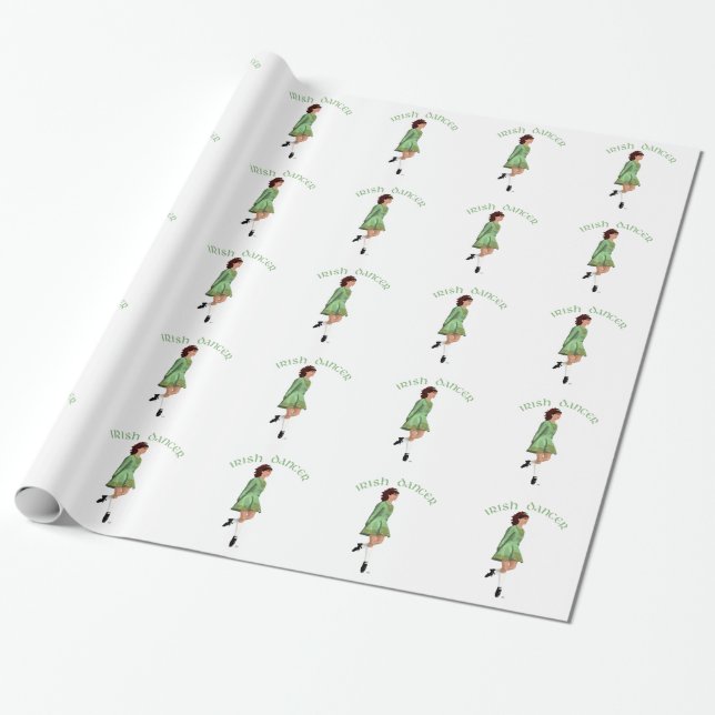 Papel De Presente Dançarino Irlandês - Verde (Desenrolado)