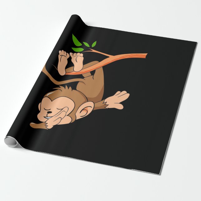 Papel De Presente Dance Monkey Dabbing (Desenrolado)
