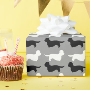 Papel De Presente Dandie Dinmont Terrier Silhouettes Pattern