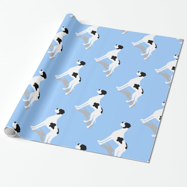 Papel De Presente Dane Grande Preto Piebald (Desenrolado)