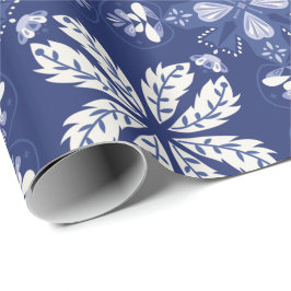 Papel De Presente dark blue wrapping paper with a white butterfly