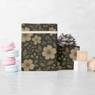 Papel De Presente Dark Cottagecore Rustic Wildflower Boho Summer