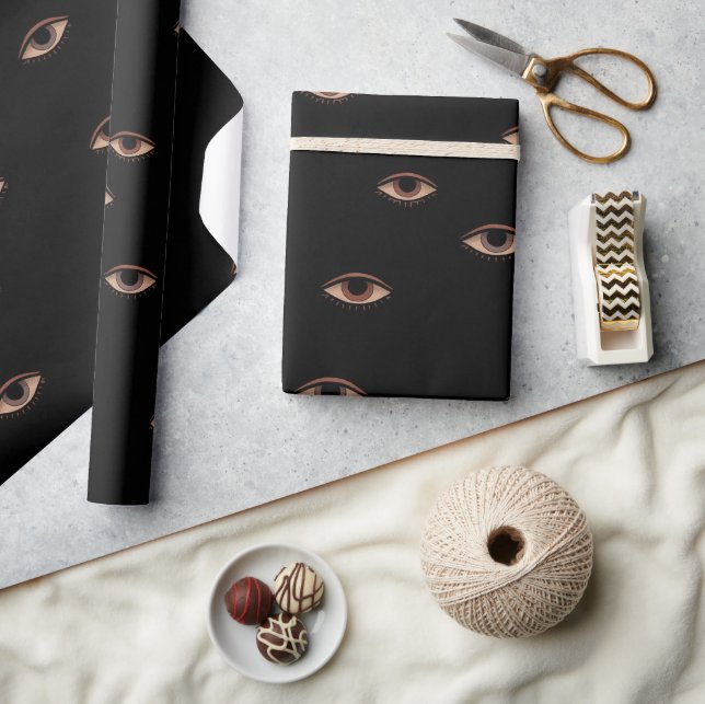 Papel De Presente Dark Eye Pattern Wrapping Paper (Artesanato)