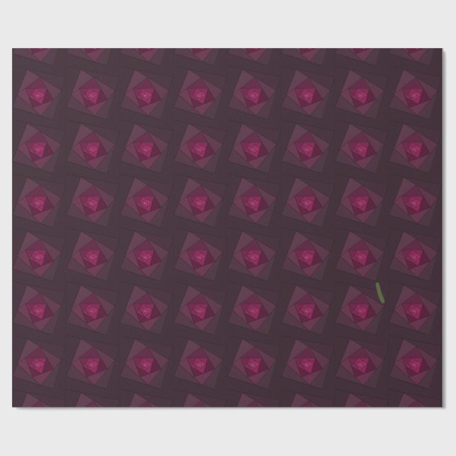 Papel De Presente Dark Magenta Modern Geometric Layered Pattern  (Aberto)