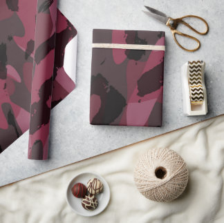 Papel De Presente Dark Mauve Camo abstract