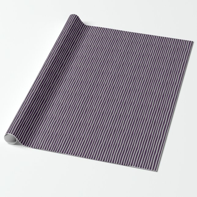 Papel De Presente Dark Purple & Gray Wonky Stripes (Desenrolado)