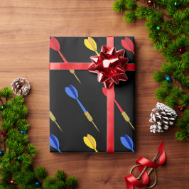 Papel De Presente Darts de Aniversário do Jogador de Trevas Padrão