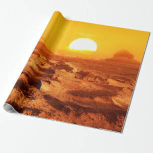 Papel De Presente Dasht-e Lut Deser - o lugar mais quente da Terra.