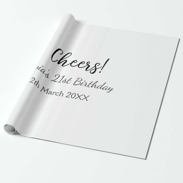Papel De Presente Data de adição de aniversário de 21 anos de saudaç (Desenrolado)