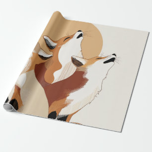 Papel de Presente de Animais da Floresta Única par
