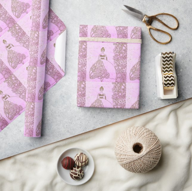 Papel de Presente de Aniversário de Princesa Conto (Artesanato)