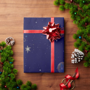Papel de Presente de Aniversário Espacial Papel