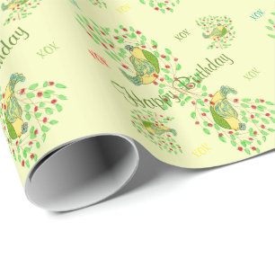 Papel de presente de aniversário feliz para o pequ