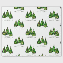 Papel de Presente de Árvore de Natal com Design de
