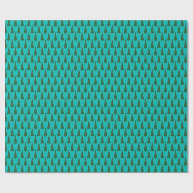 Papel de Presente de Árvores de Pinheiro Mini com  (Aberto)
