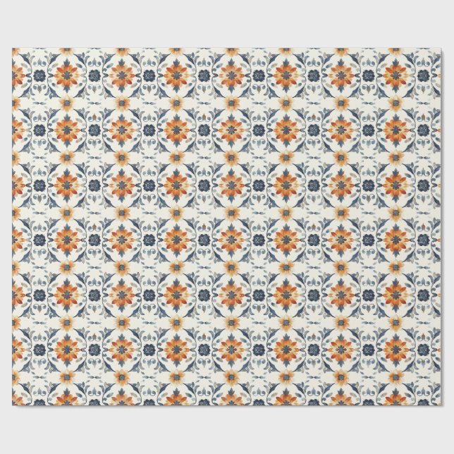 Papel de Presente de Azulejo Italiano, Padrão Terr (Aberto)