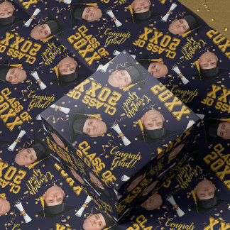 Papel de Presente de Cara Engraçada com Chapéu de