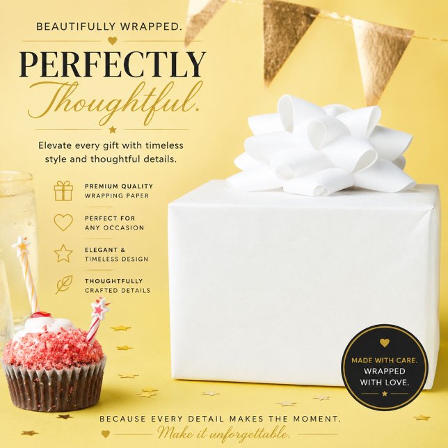 Papel de Presente de Casamento de Luxo | Papel Mat (Criador carregado)