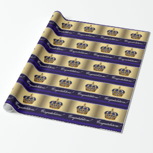 Papel de Presente de Chuveiro de Bebê Príncipe Azu