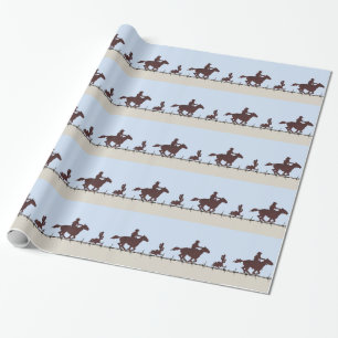 Papel de Presente de Cowboy com Arame Farpado