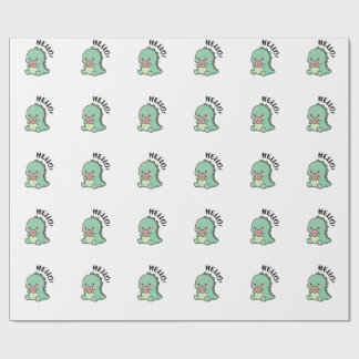 Papel de Presente de Dinossauro Fofo