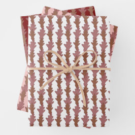 Papel de Presente de Férias em Vermelhos Intensos
