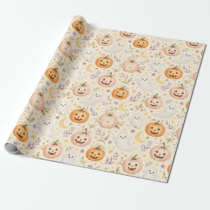 Papel de Presente de Halloween com Aquarela de Abó